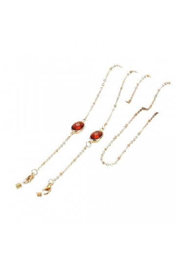 Sweden Corde de cou en métal, chaîne de lunettes, perle, cintre de bracelet de montre for femme Color : Argento, Size : As s