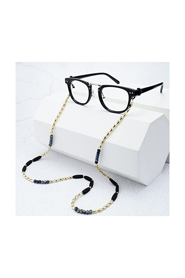 XOUVY Bohême 4 Couleurs Bloc de Verrouillage Perle Corde Lunettes de Lecture Chaîne Lunettes de Soleil Femme Accessoires Long