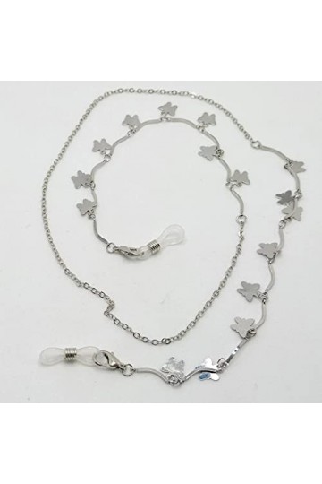 GJRFYJ Collier à chaîne de chaîne de lunettes de papillon avec lunettes de lunettes antidérapantes Coulier à colonne Lunettes