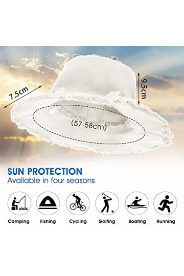 Sibba 1 Pc Chapeau de Pêche Plage Protection Solaire été Pliable Large Bord Chapeau de Pêche Soleil Décontracté Vacances Esth