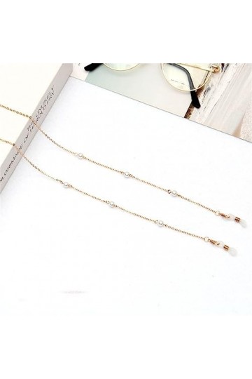 LHLLHL Perle Style Lunettes Chaîne Suspendus Cou Chaîne Antidérapante Suspendus Corde Masque Chaîne Corde Métal Lunettes Susp