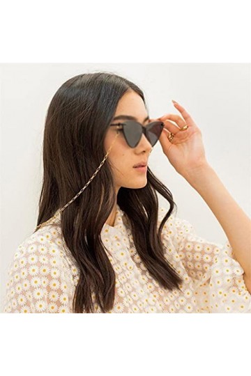 LEIGE Porte-chaîne de lunettes pour femmes Métal Petite chaîne ovale pour lunettes Lanière Sangle Lunettes de soleil Cordes V