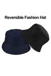 MeOkey Reversible Chapeau de Seau Unisexe,Pliable Coton Anti-UV, Bonnet Soleil Respirant Chapeau De Soleil Aux Bords Arrondis