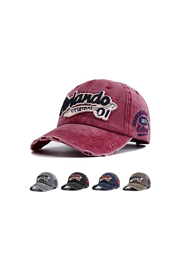 Joligiao Casquette de Baseball Unisexe Réglable Baseball Cap Bonnet de Golf Retro Jeans Casquette Anti-UV Protection Casquett