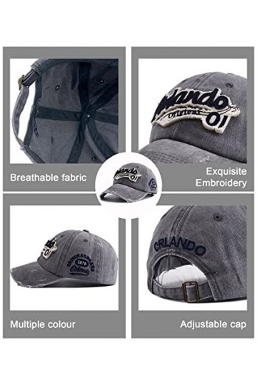 Joligiao Casquette de Baseball Unisexe Réglable Baseball Cap Bonnet de Golf Retro Jeans Casquette Anti-UV Protection Casquett