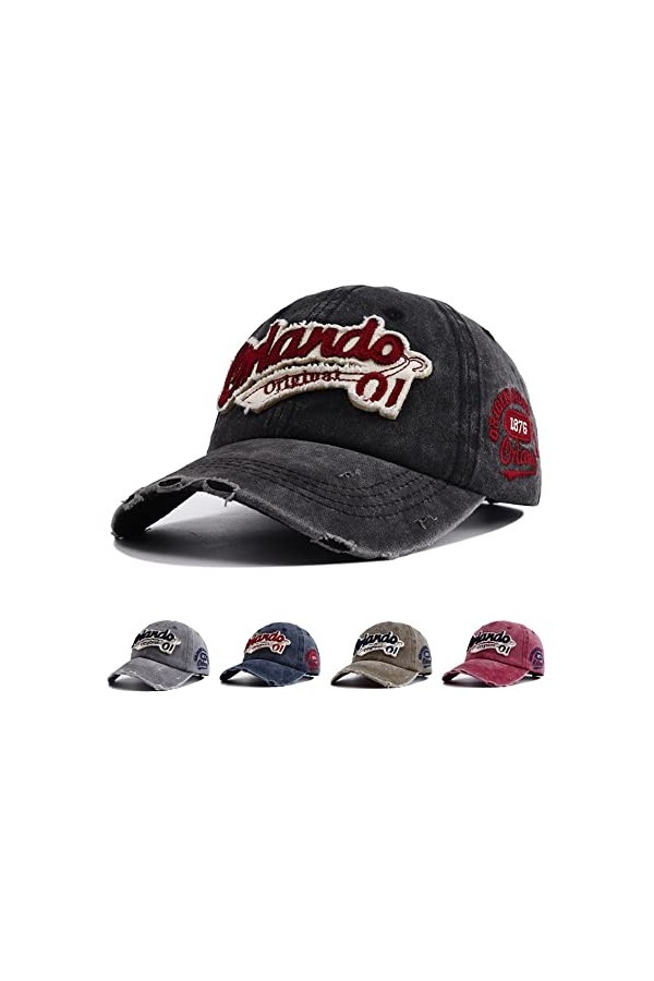 Joligiao Casquette de Baseball Unisexe Réglable Baseball Cap Bonnet de Golf Retro Jeans Casquette Anti-UV Protection Casquett