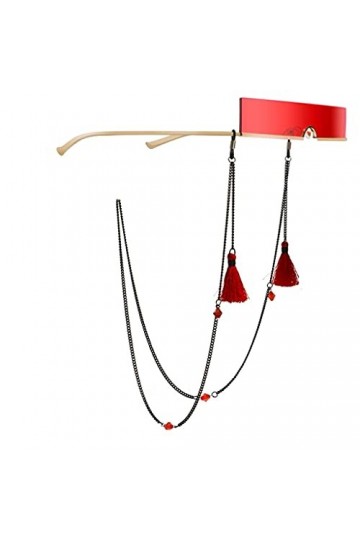 LLLY Chaîne De Lunettes Bohême Cordons de Cristal à Glands Rouges Lecture Lunettes Chaîne Chaîne Femmes Sunglasses Accessoire