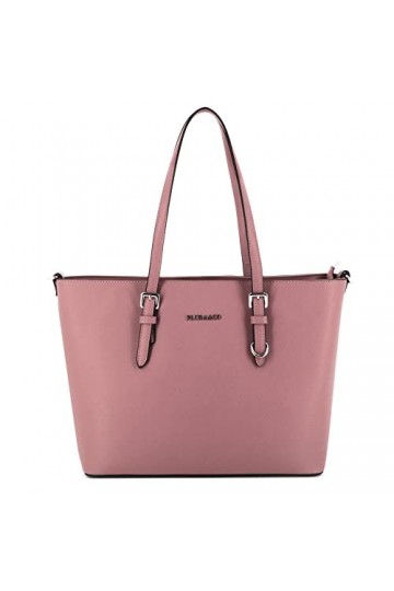 flora & co - Grand Sac à Main Femme - Cabas Fourre-Tout Simili Cuir PU Rigide - Sac Elégant Ville Travail Lycée - Shopper Por