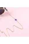 YANYUESHOP Perles de Cristal Bleues Corde de Corde pour Lunettes Chaîne doeil Turc Porte-Lunettes Cordon Lunettes de Soleil 