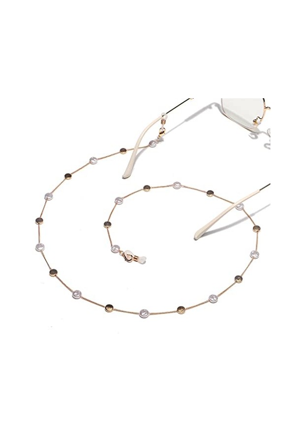 TONZN Chaîne de lunettes de chaîne de lunettes détoile de perle de cuivre faite à la main de mode D 1 