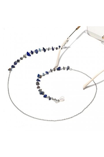 Chaîne de Mode Lapis Lazuli Pas Facile à Décolorer Chaîne de Lunettes Faite à la Main Lunettes de Presbytie Chaîne Anti-Perte