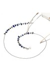 Chaîne de Mode Lapis Lazuli Pas Facile à Décolorer Chaîne de Lunettes Faite à la Main Lunettes de Presbytie Chaîne Anti-Perte