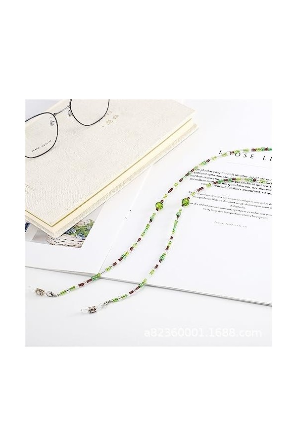 LHLLHL Chaîne de Lunettes en Verre Lunettes avec Pendentif en Perles de Verre colorées Chaîne de Lunettes