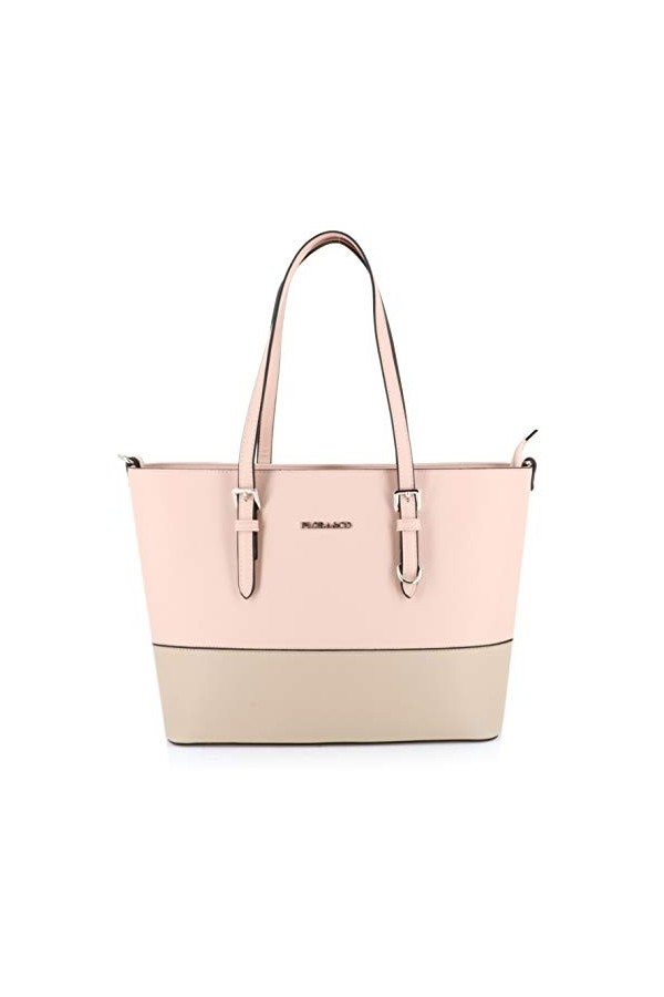 flora & co - Grand Sac à Main Femme - Cabas Fourre-Tout Simili Cuir PU Rigide - Sac Elégant Ville Travail Lycée - Shopper Por