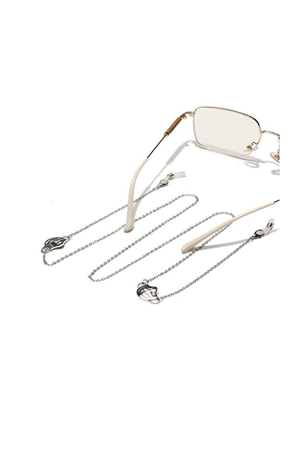EYHLKM Chaîne de Lunettes en Argent Lunettes de Soleil Accessoires de Lunettes de Soleil Cadre décoratif antidérapant Chaîne 