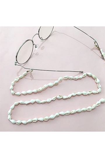 TKFDC Porte-chaîne de lunettes pour femmes Coquille naturelle Lanière Lanyard Lunettes Sangle Lunettes de soleil Cordes Casua
