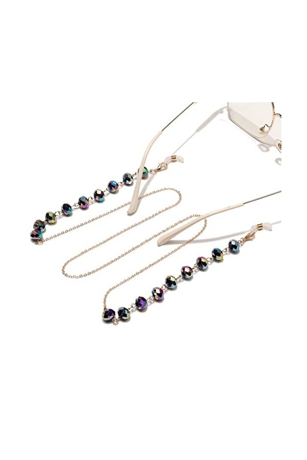 EYHLKM Chaîne de Lunettes Rondes en Cristal à Cinq Couleurs Lunettes de Mode Accessoires de Lunettes de lanière de Corde