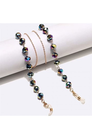 EYHLKM Chaîne de Lunettes Rondes en Cristal à Cinq Couleurs Lunettes de Mode Accessoires de Lunettes de lanière de Corde