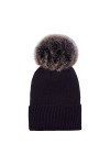 NYS - Bonnet Femme en Coton avec Pompon - Bonnet dhiver Chaud Femme - Bonnet de Table élégant Femme Automne et Hiver - Bonne