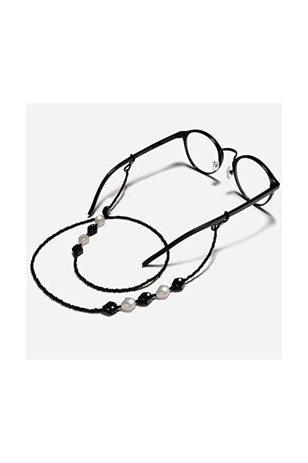 Bohême Noir Blanc Géométrique Perle Chaîne Cordons Lunettes De Lecture Chaîne Femmes Lunettes De Soleil Accessoires Longe Mai