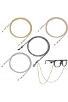 DSFEN Lot de 4 Colliers de chaîne pour Lunettes, chaîne de Lunettes en métal antidérapant, Sangle de Lunettes, chaîne de Lune