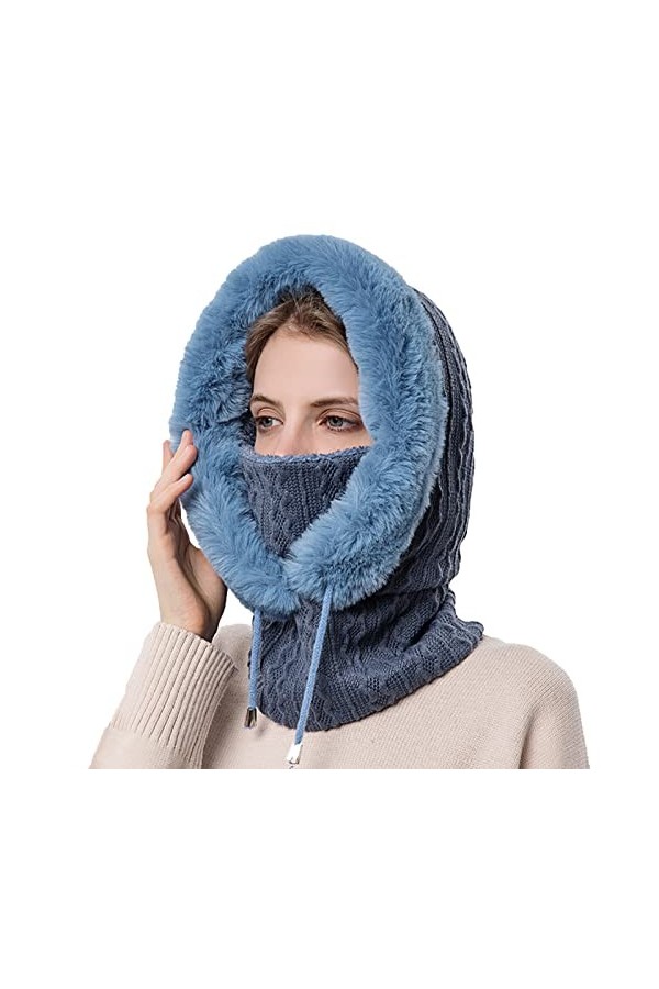 KivenSTong Femmes conduite extérieure Hot Winter Hood Cover Head cap avec bord gris