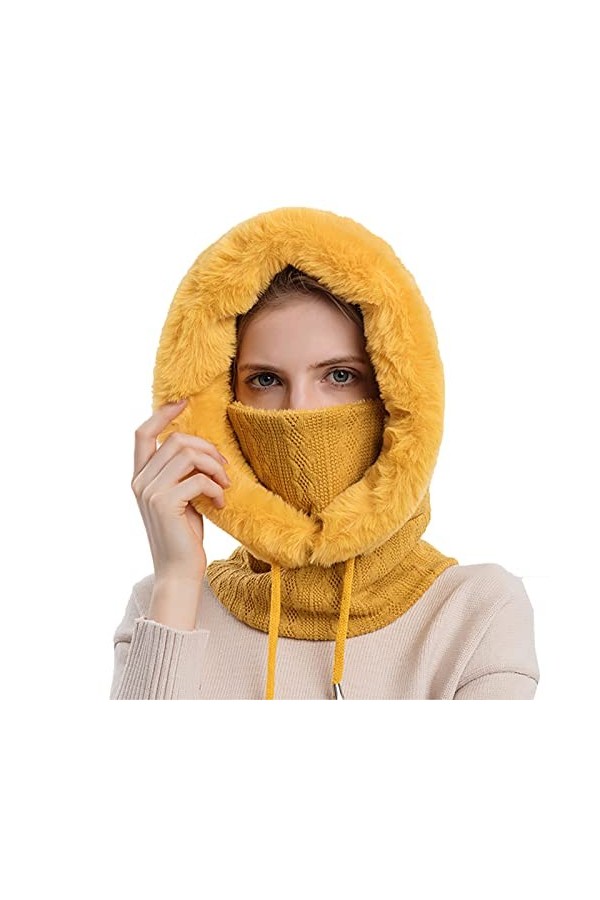 KivenSTong Femmes conduite extérieure Hot Winter Hood Cover Head cap avec bord gris