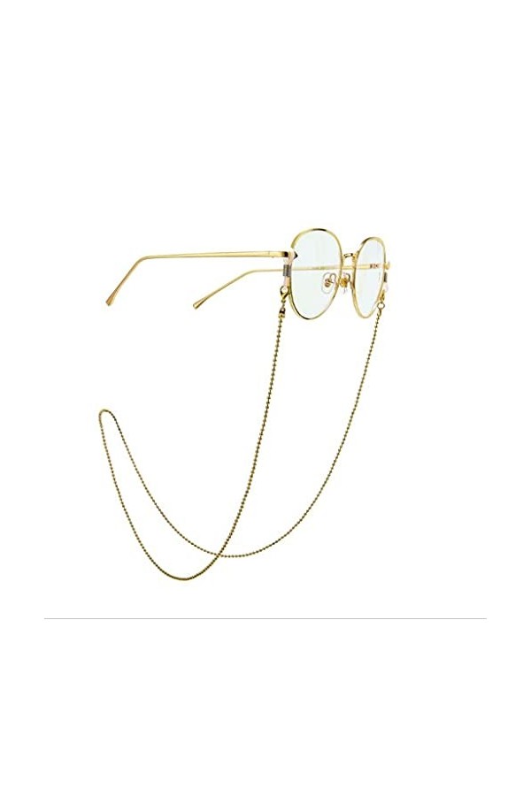 YANYUESHOP Chaîne de Lunettes pour Femmes Couleur Or Perle Chaîne Longe Hip Hop Lunettes Sangle Lunettes de Soleil Cordons Ca