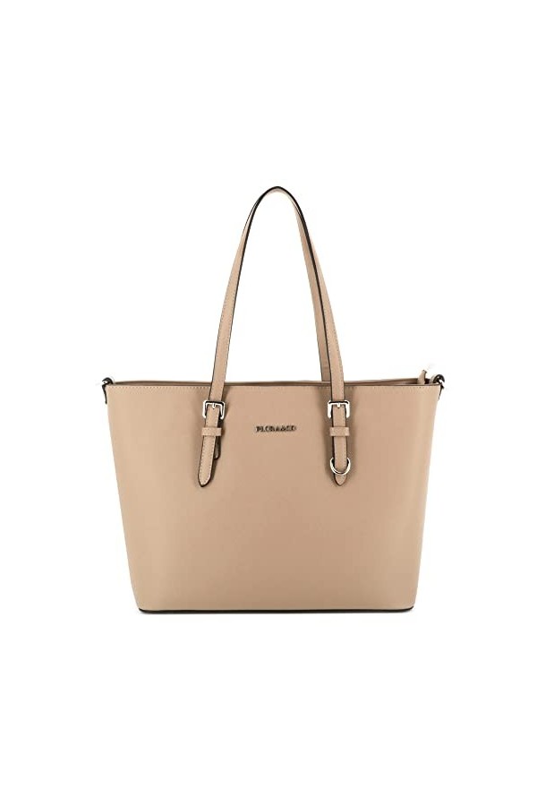 flora & co - Grand Sac à Main Femme - Cabas Fourre-Tout Simili Cuir PU Rigide - Sac Elégant Ville Travail Lycée - Shopper Por