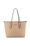flora & co - Grand Sac à Main Femme - Cabas Fourre-Tout Simili Cuir PU Rigide - Sac Elégant Ville Travail Lycée - Shopper Por