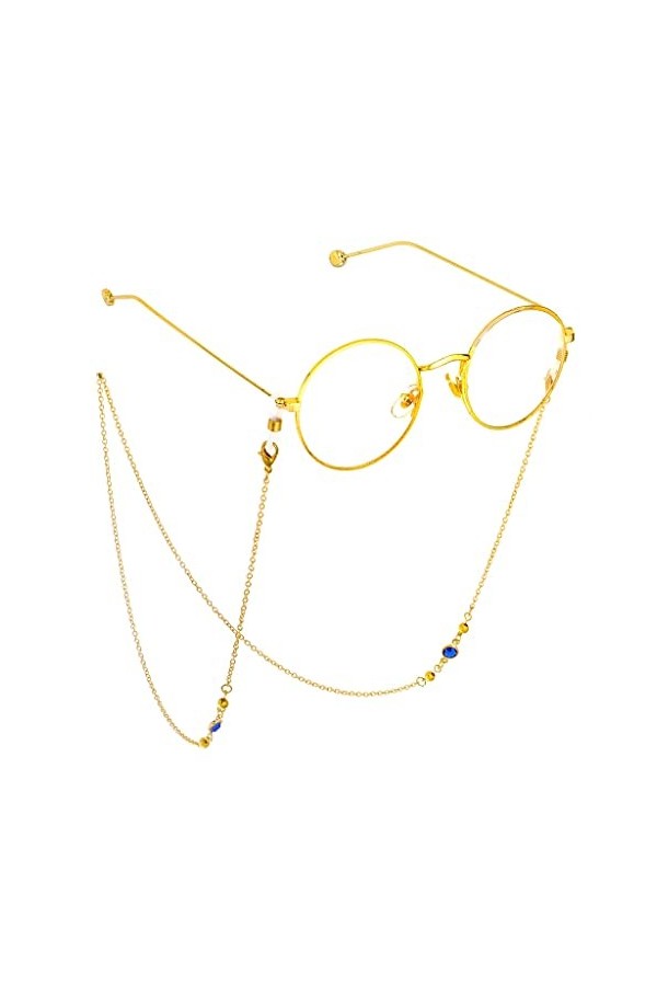 Accessoires de Mode Chaîne de Lunettes Chaîne de Lunettes en Laiton Perles de Verre Chaîne de Lunettes Faite à la Main Coule