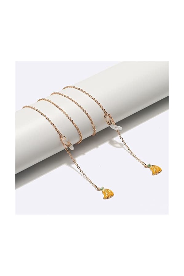 FSHGSA Accessoires Cordon de Lunettes en métal Or Pendentif Banane chaîne de Lunettes Accessoires de Mode