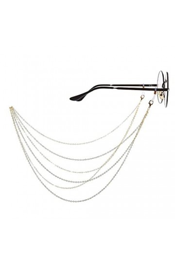 HAOLI Lunettes Chaînes Lanière Multi-Couche Tassel Lunettes Or Couleur Chaîne Lunettes Sangle Lunettes De Soleil Cordons Lune