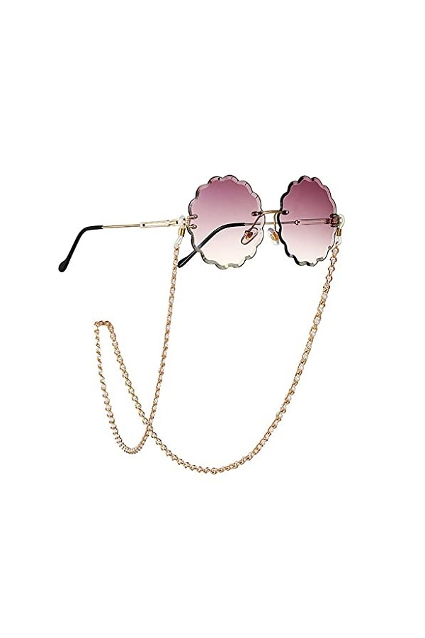 Chaîne de lunettes pour femme Chaîne incrustée de perles Lanière de lunettes Lunettes de soleil Cordons Accessoires de lunett