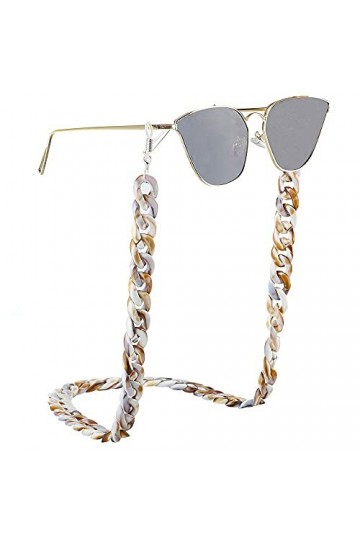 Chaîne de lunettes Chaîne de lunettes Lunettes de vue en acrylique rétro Lunettes de soleil Bracelet en caoutchouc antidérapa