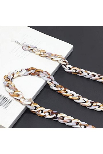 Chaîne de lunettes Chaîne de lunettes Lunettes de vue en acrylique rétro Lunettes de soleil Bracelet en caoutchouc antidérapa