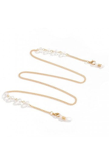 TKFDC Perles de cristal de 70 cm Lien Chaîne Lunettes de lunette Cintre Neckalce Lecture Lunettes Lunettes de soleil Porte-co