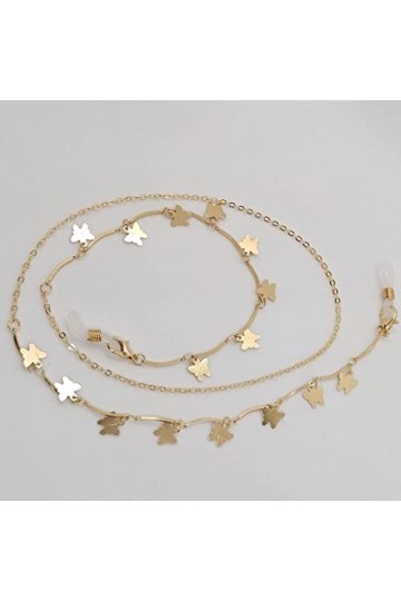 Générique Chaîne de Lunettes Papillon Collier chaîne avec Monture de Lunettes antidérapante Lunettes de Soleil à col en Corde