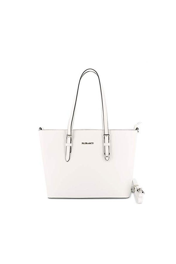 flora & co - Grand Sac à Main Femme - Cabas Fourre-Tout Simili Cuir PU Rigide - Sac Elégant Ville Travail Lycée - Shopper Por