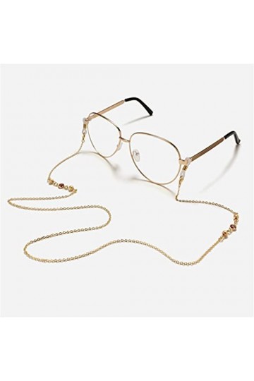 GJRFYJ Cordons de cuivre de cuivre en cuivre en perles givrées Cordons de cuivre Lecture Lunettes Chaîne Femmes Sunglasses Ac