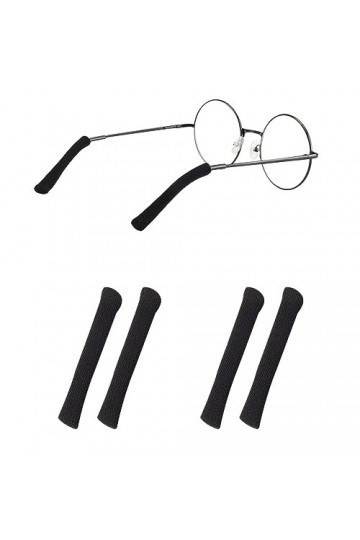 Lot de 2 paires de coussinets de lunettes en tissu de coton, tricotés doux, antidérapants, élastiques, confortables pour lune