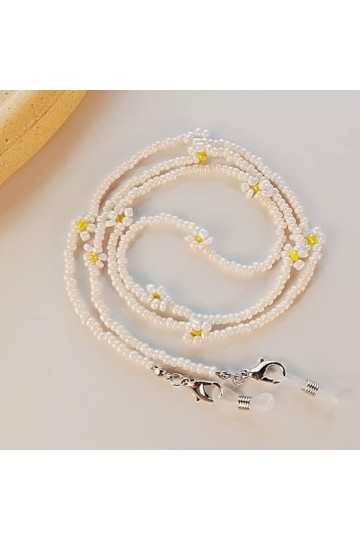 Perles de Couleur Mixte Chaîne Lunettes Lunettes Porte-Masque Tissé Cordon Cordon pour Femmes Filles Couleur : C, Taille : T