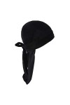 zalati Durag Casquette de pirate en velours uni à longue queue pour homme et femme Gris