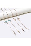 TONZN Ensemble deux pièces chaîne de lunettes or papillons strass lunettes corde D 1 