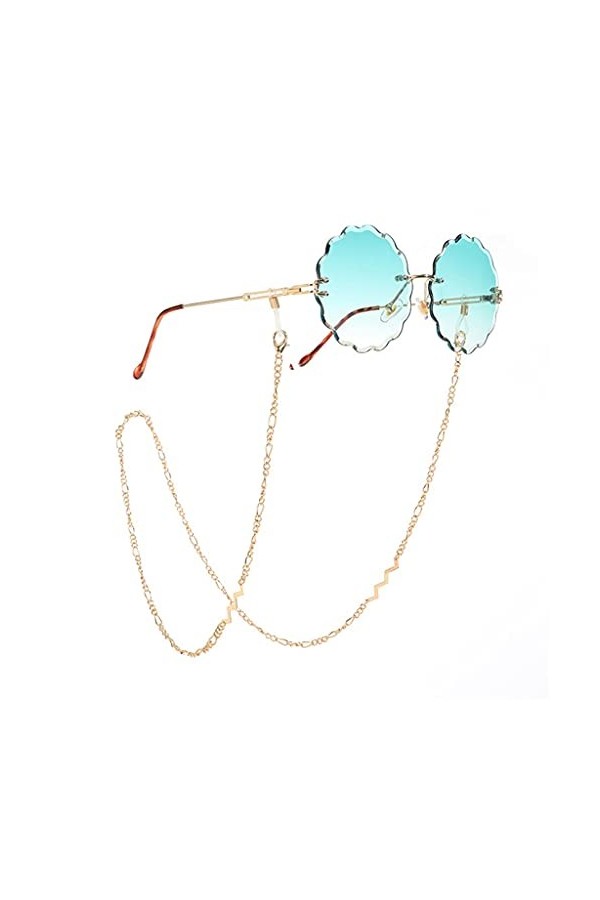 Chaînes de lunettes de lecture avec pampille en cristal coloré Chaîne de perles en or bohème pour lanière de lunettes Accesso