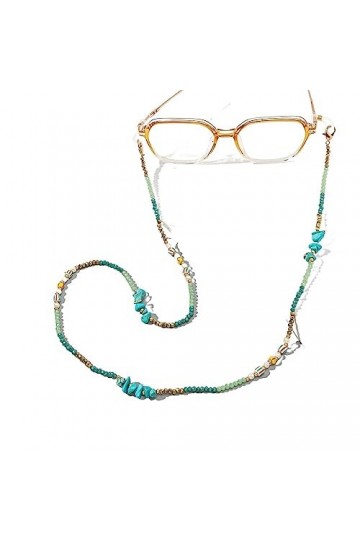 OQHAIR Pierre Lunettes Corde Dames Anti-Perte Perle Cristal Suspendu Cou Lunettes Chaîne Lunettes De Soleil Lanière Couleur 