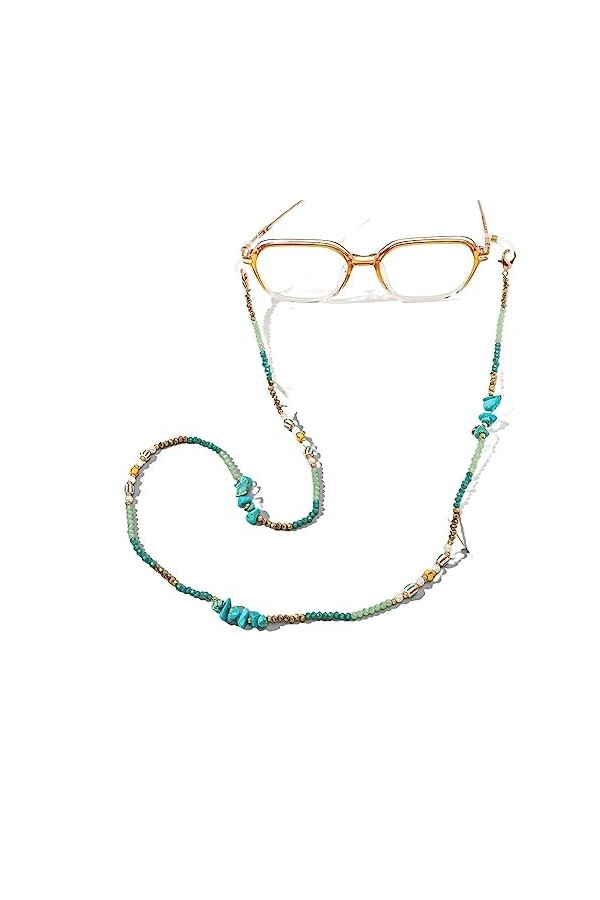 OQHAIR Pierre Lunettes Corde Dames Anti-Perte Perle Cristal Suspendu Cou Lunettes Chaîne Lunettes De Soleil Lanière Couleur 
