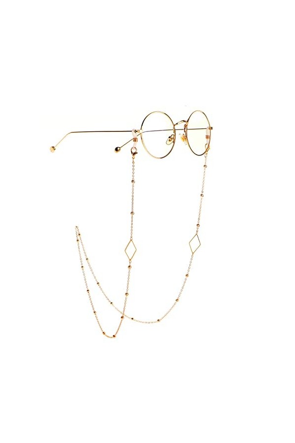 DOUBAO Mode Or Losange géométrique perlé Lunettes chaîne Lunettes Corde Lunettes chaîne