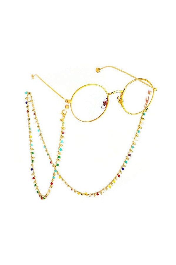 Chaîne de lunettes Vintage Chaîne de lunettes de Perles Lunettes de Soleil Collier Sangle Support Cordons Sécurité Antidérapa