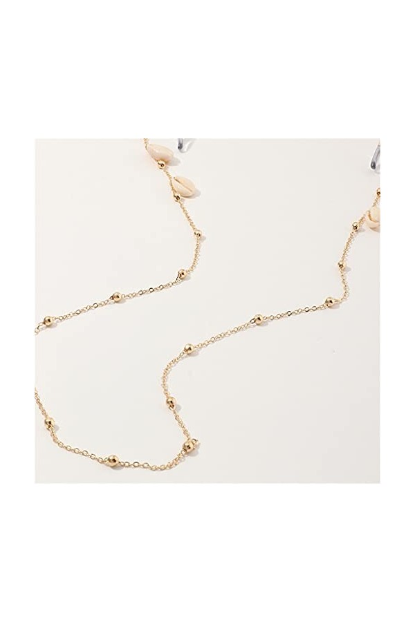 YANYUESHOP Coquillage Naturel Perles en métal Longe Sangles de Maintien Cordons Lunettes de Lecture Chaîne Mode Femmes Lunett
